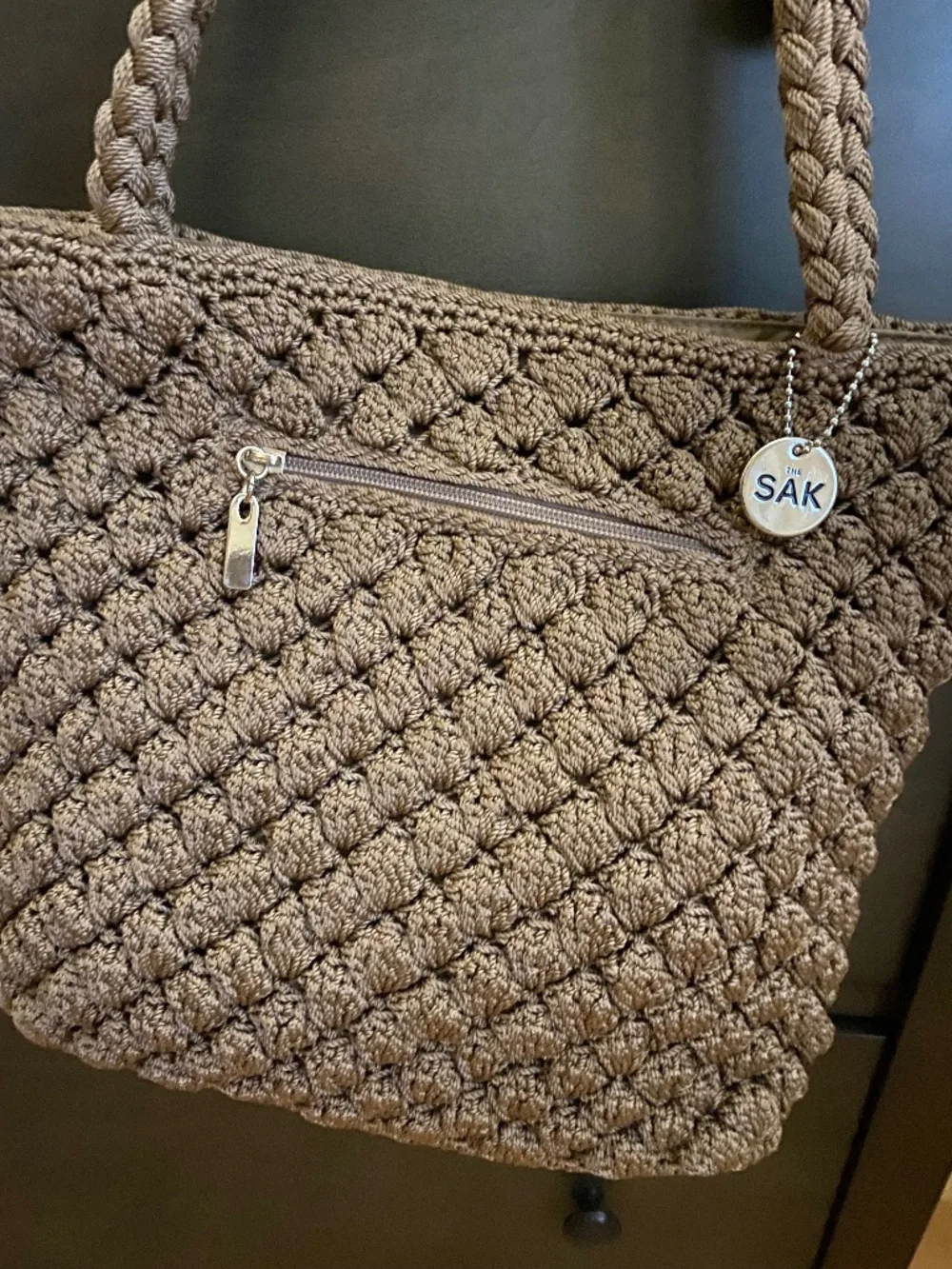 The SAK Crochet Double Handle Shoulder Bag NWOT